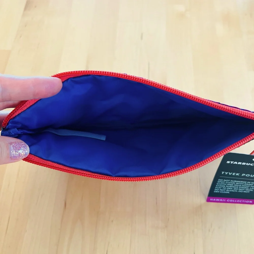 COPY - NEW Starbucks Tyvek Hawaii ALOHA Zippered Pouch * Hawaii Edition - Picture 5 of 7